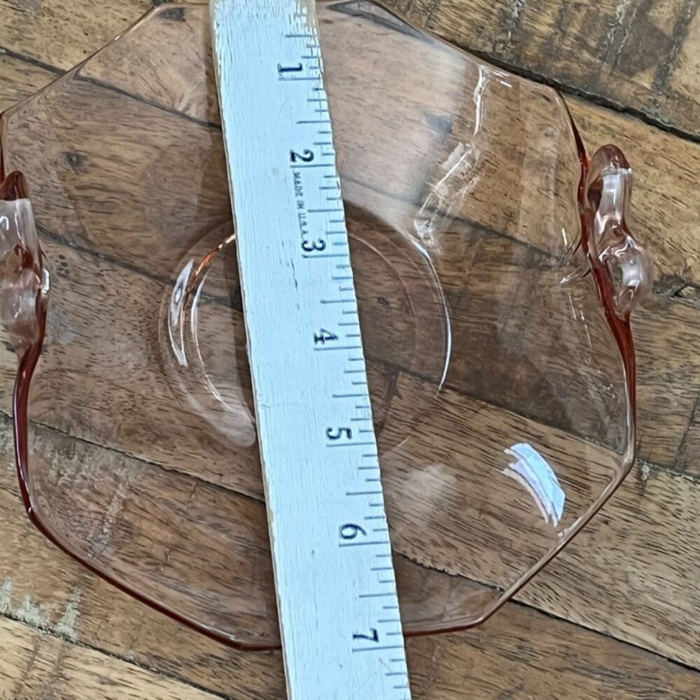 Vintage Small Pink Depression Glass Candy Dish Or Nut Bowl Bow Handles - Picture 7 of 12